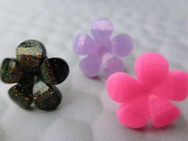 Blume Ohrstecker Blümchen Gerbera Glitzer